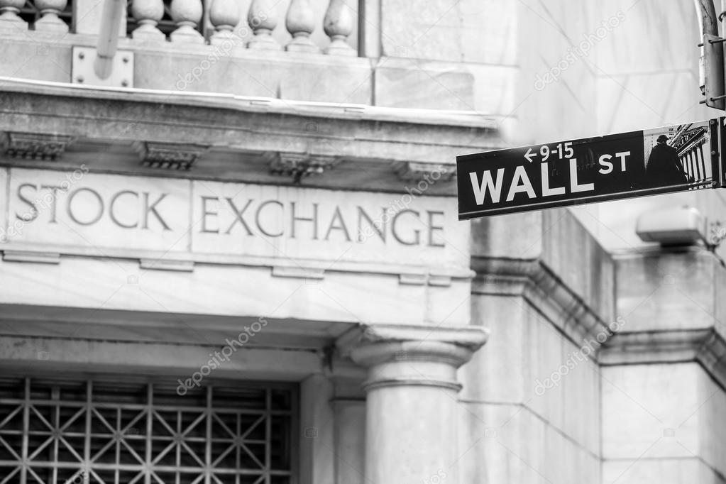 Wall street sign in New York 