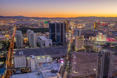 Las Vegas strip görünümünü.