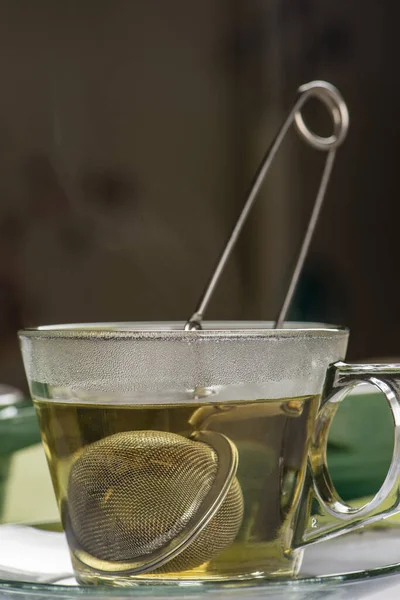 Infuser Tea Cup Hot Water — Stock Photo, Image
