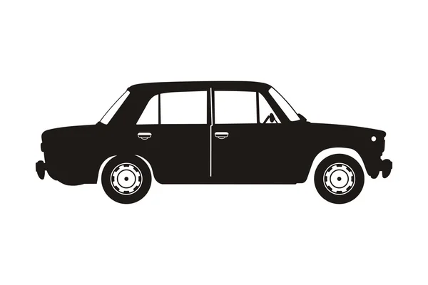 Negro ruso retro coche — Vector de stock