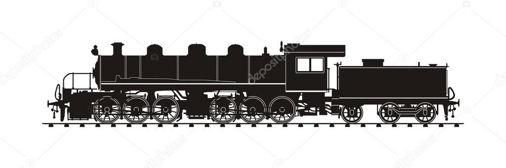 vintage train illustration
