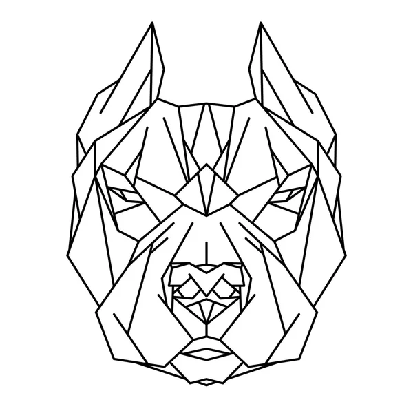 Pitbull pes hlavu ikona — Stockový vektor