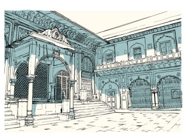Hint Vrindavan tapınakta yapılan yarda. 