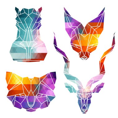 Parlak Afrika hayvanları kutsal kişilerin resmi