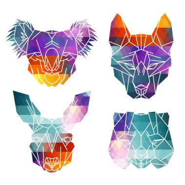 Parlak Afrika hayvanları kutsal kişilerin resmi