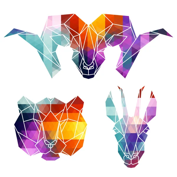 Bright animals icons — Stock Vector