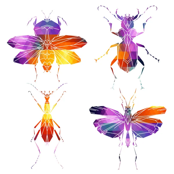 Leuchtende Insektensymbole — Stockvektor