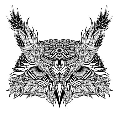 Psychedelic baykuş kafası