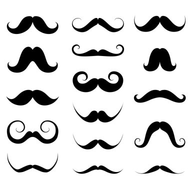 Bıyık izole Icon set