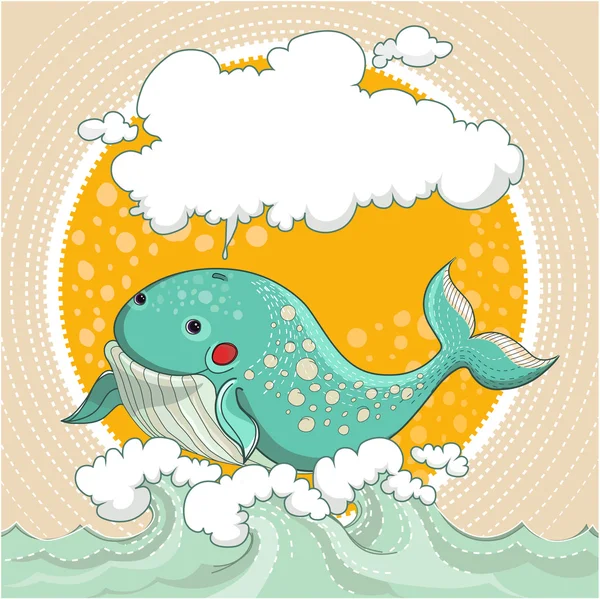 karikatür gülümseyen balina