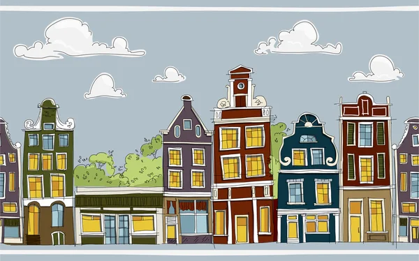 Amszterdam város utca — Stock Vector