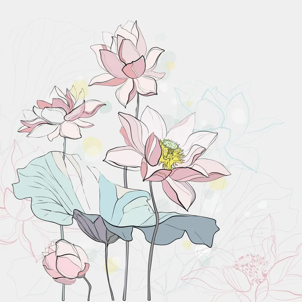 Ілюстрація квітів лотоса — стоковий вектор