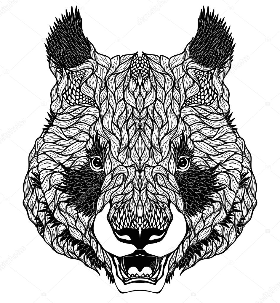 Panda Bear Head Tattoo Stock Vector Image By C Diana Pryadieva 67076721