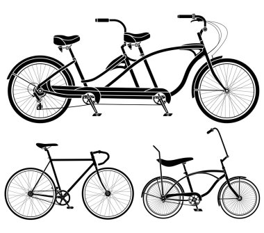 Bisiklet siluetleri seti
