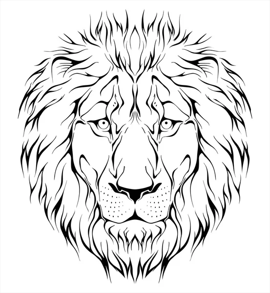 Татуировка головы льва — стоковый вектор