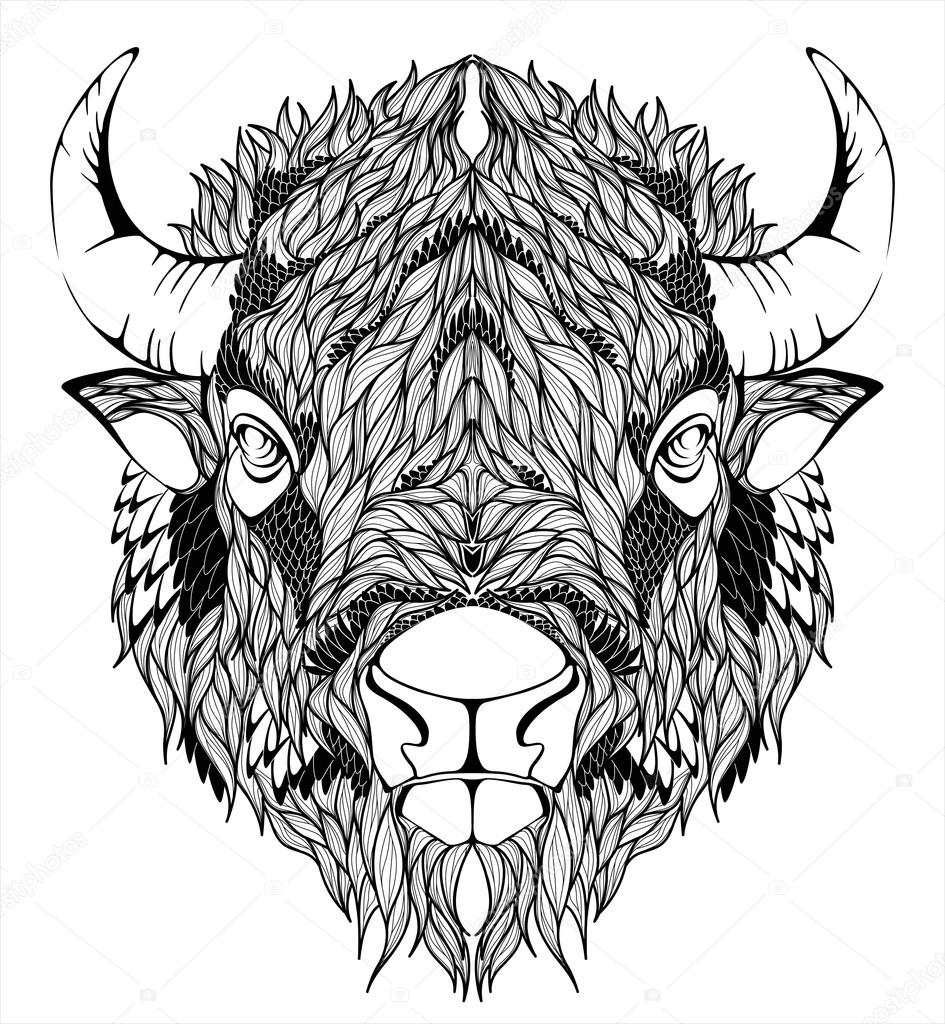 Bison Mascot Head