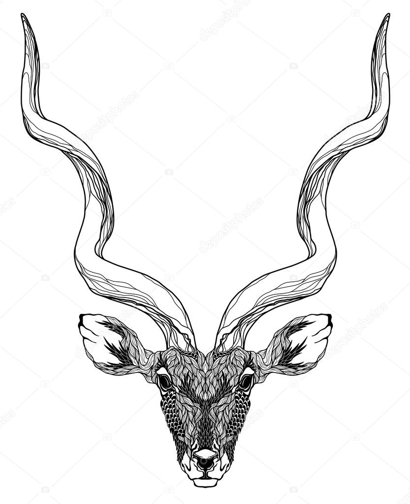 Antelope head tattoo