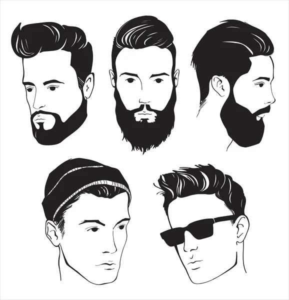 Conjunto de hombres de moda hipster — Vector de stock