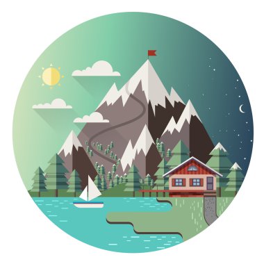 Dağlarda Kayak ve dağ evi