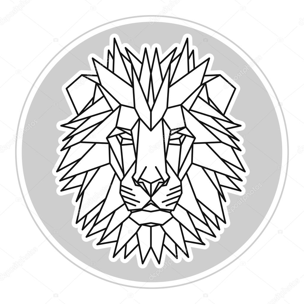 African lion head icon