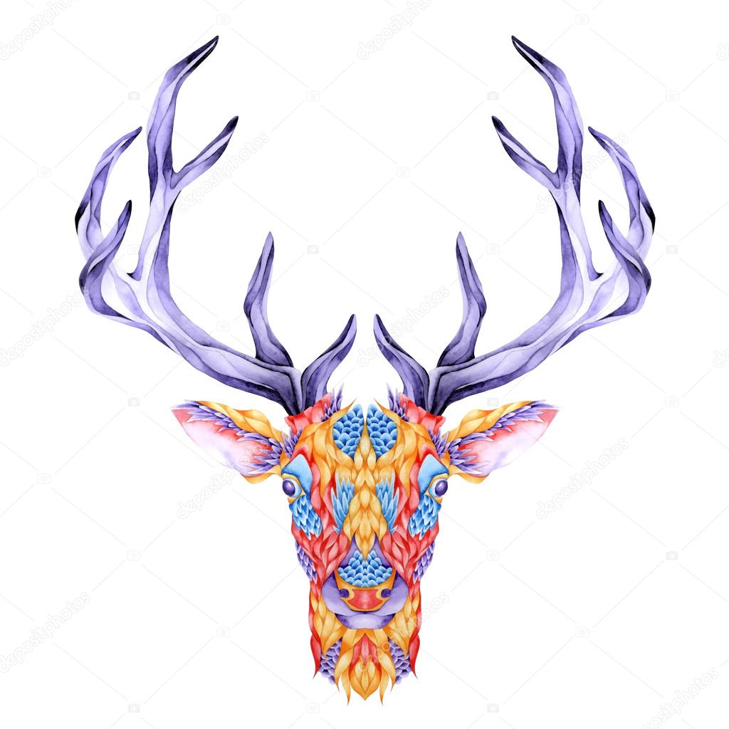 Deer head tattoo Stock Photo by ©Diana_Pryadieva 86982490