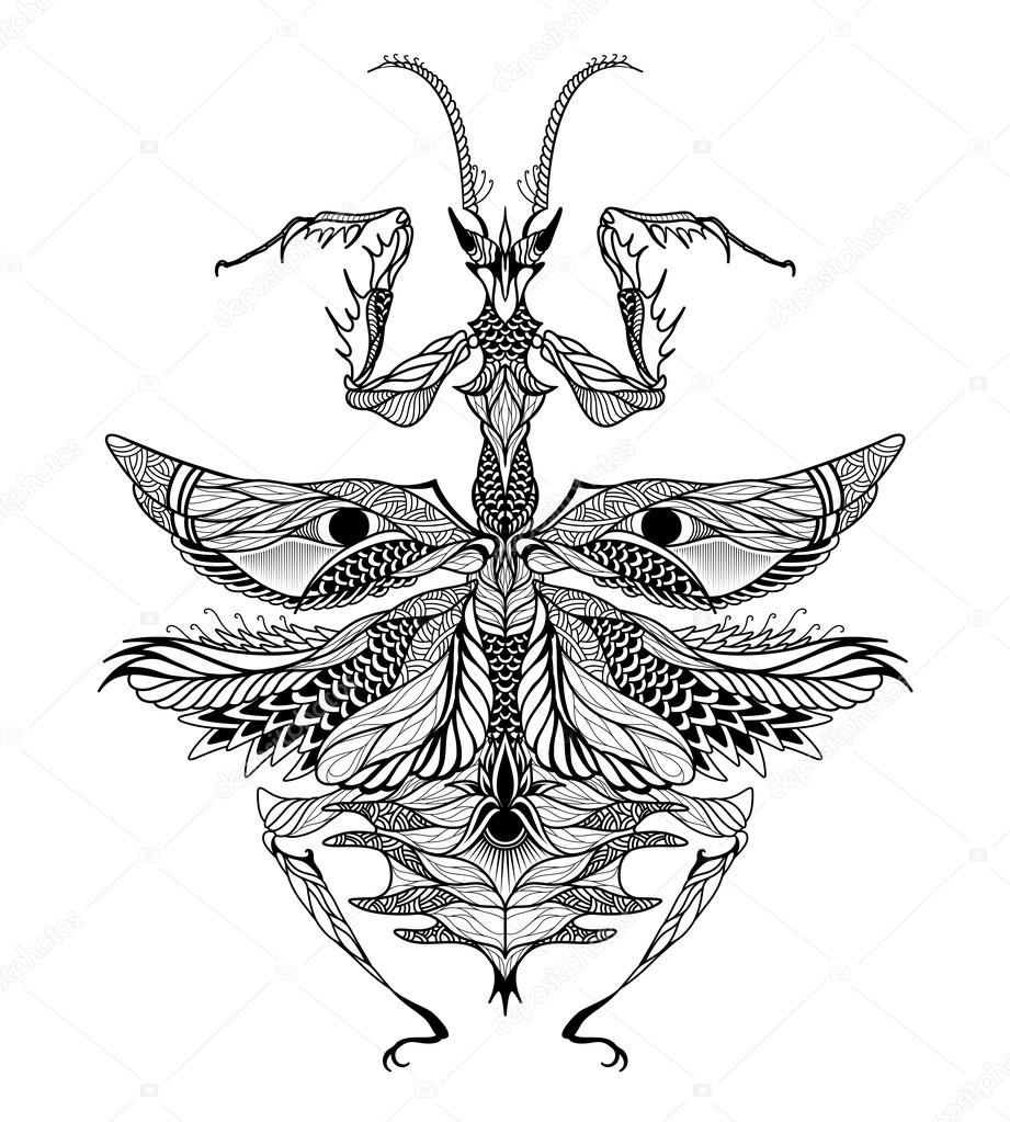 Tatuajes Psychedelic Blanco Y Negro Mantis Tattoo Psychedelic