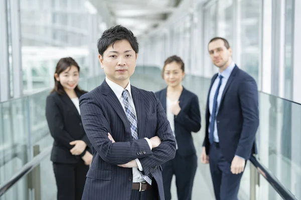 Zakenman Zijn Business Team Staan Kantoor — Stockfoto