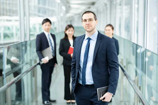 Empresário Sua Equipe Negócios Área Escritório — Fotografia de Stock