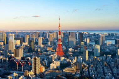 Merkez Tokyo ve Tokyo Kulesi (9 fotoğraf sabahtan akşama kadar aynı yerde) 