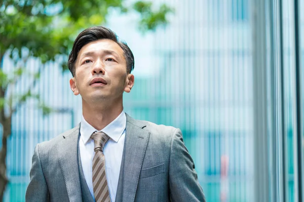 Asiatico Uomo Affari Con Stressato Sguardo — Foto Stock