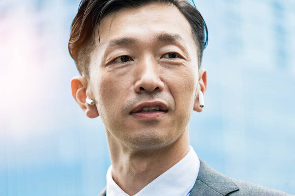 Asian businessman with a serious look