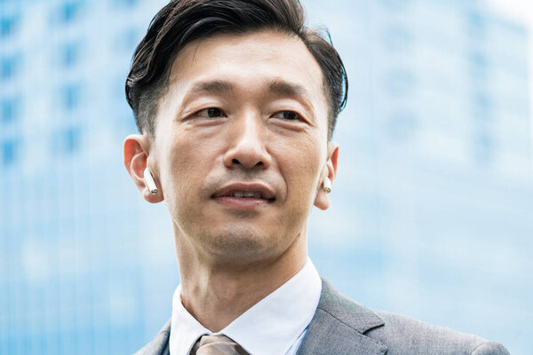 Asian businessman with a serious look