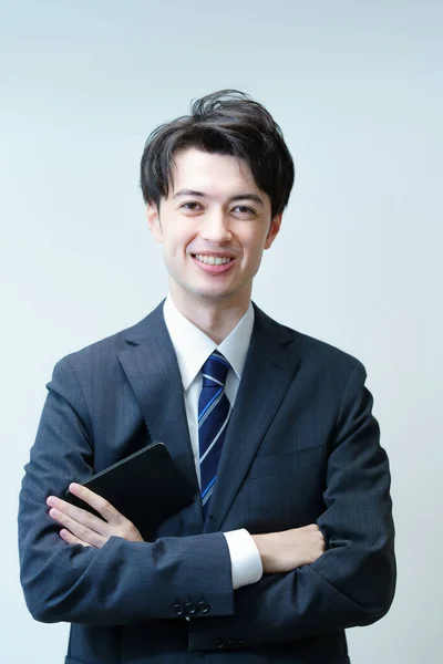 Asian Young Businessman Posing His Arms Crossed — Stock Photo, Image