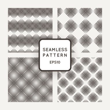 Örgü plakaların dikişsiz geometrik desenlerinin vektör seti