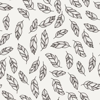 Vektör seamless modeli tüyler. Doodle. Zentangle