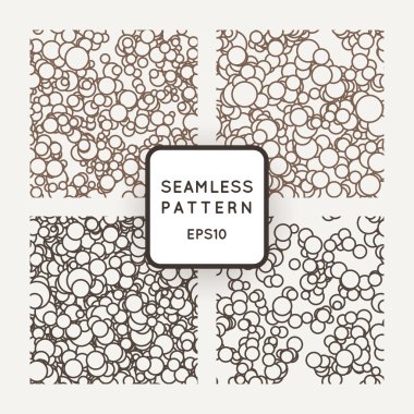 Set of vector seamless pattern of chaotic rings