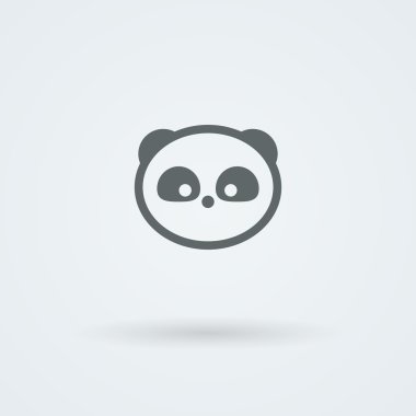 Panda namlu ile basit minimalist simgesi.