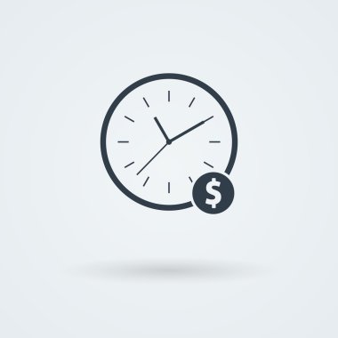 Flat clock icon. Simple vector illustration.