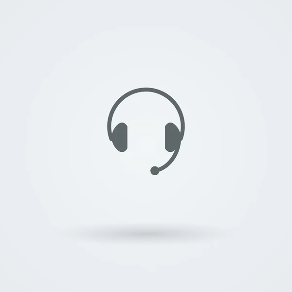 Ícones de vetor minimalistas grandes fones de ouvido com um microfone . —  Vetores de Stock