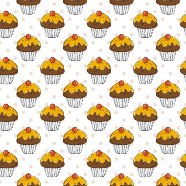 Vektör Muffins Seamless Modeli