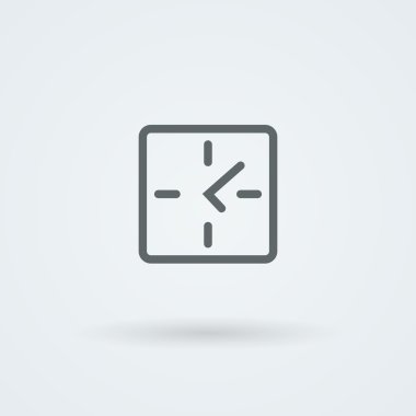 Flat clock icon. Simple vector illustration.