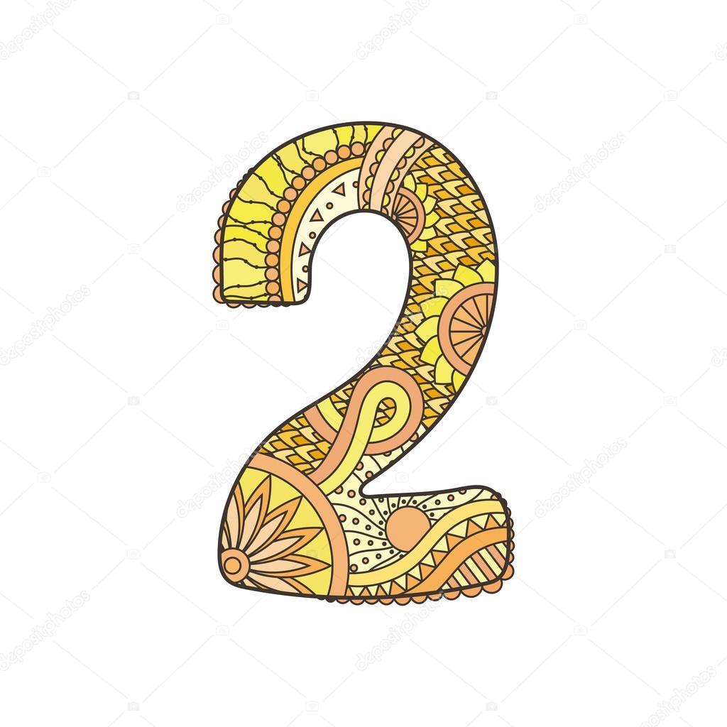 Zentangle number. Vector decorative number. Stock Vector by ©Drekhann ...