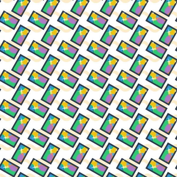 Vector Seamless Pattern with Repeating Smart Phones — Stok Vektör