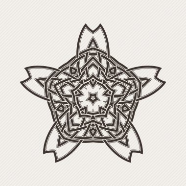 Vektör mandala. Gotik dantel dövme. Keskin köşeli Kelt örgüsü.