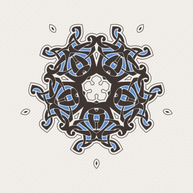 Vektör mandala. Gotik dantel dövme. Keskin köşeli Kelt örgüsü.