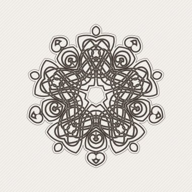Vektör mandala. Gotik dantel dövme. Keskin köşeli Kelt örgüsü.