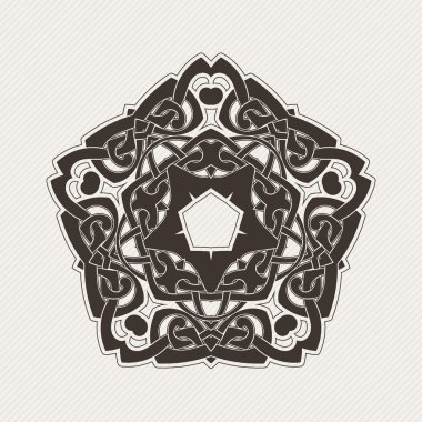Vektör mandala. Gotik dantel dövme. Keskin köşeli Kelt örgüsü.
