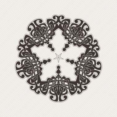 Vektör mandala. Gotik dantel dövme. Keskin köşeli Kelt örgüsü.
