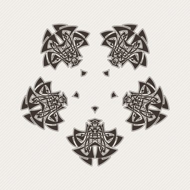 Vektör mandala. Gotik dantel dövme. Keskin köşeli Kelt örgüsü.
