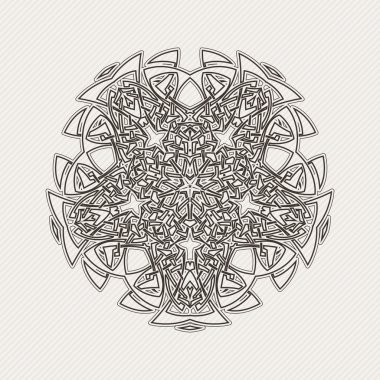 Vektör mandala. Gotik dantel dövme. Keskin köşeli Kelt örgüsü.